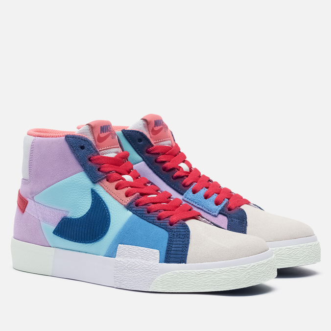 фото Кроссовки мужские nike sb zoom blazer mid premium mosaic фиолетовые 7.5 us