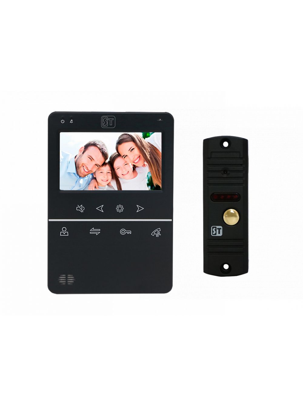Комплект видеодомофона Space Technology ST-M100/4 (S) (черный) и ST-P102 (черный)
