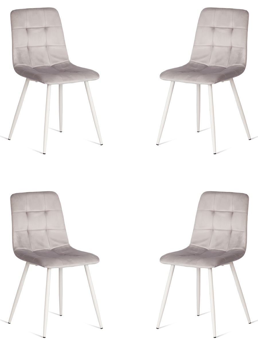 

Комплект стульев для кухни TetChair CHILLY 4 шт, вельвет, светло-серый, CHILLY
