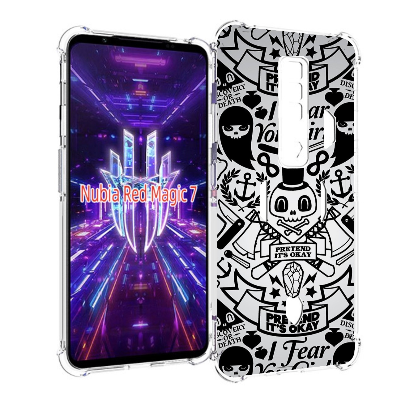 

Чехол MyPads готический-принт для ZTE Nubia Red Magic 7, Прозрачный, Tocco