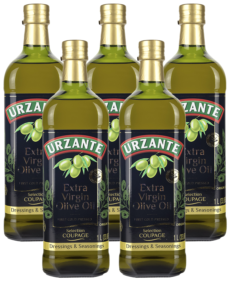 Масло оливковое Urzante Extra Virgin, 1 л х 5 шт