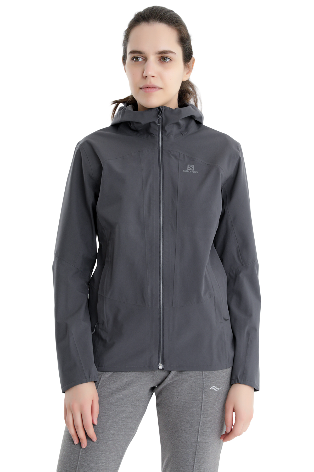 фото Спортивная куртка женская salomon outline jkt w серая l