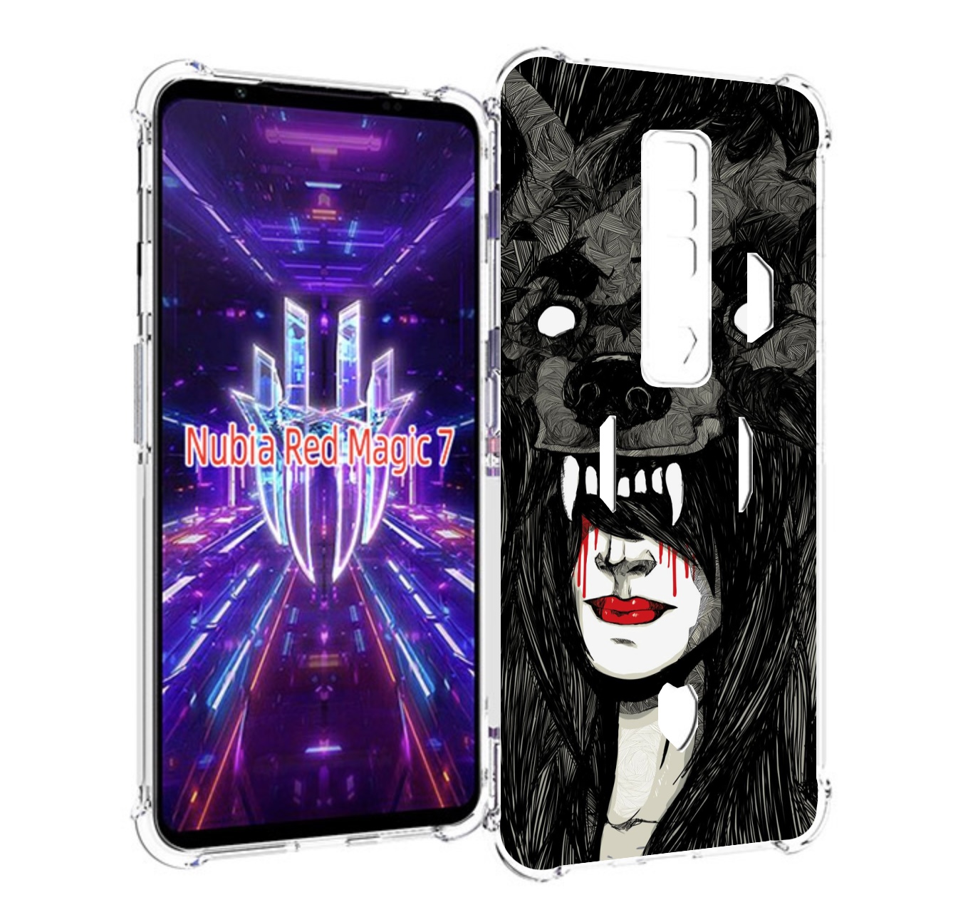

Чехол MyPads девушка в шкуре волка женский для ZTE Nubia Red Magic 7, Прозрачный, Tocco
