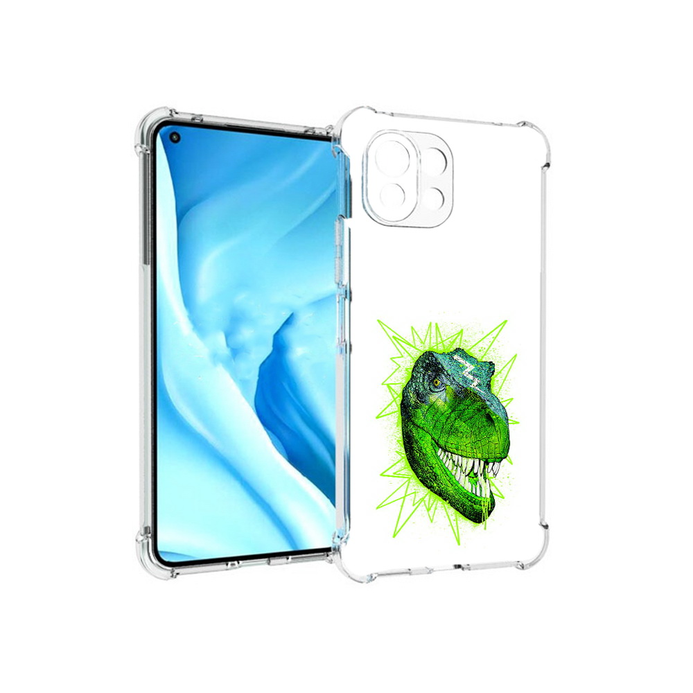 

Чехол MyPads Tocco для Xiaomi Mi 11 Lite зеленый динозавр (PT159462.256.358), Прозрачный, Tocco