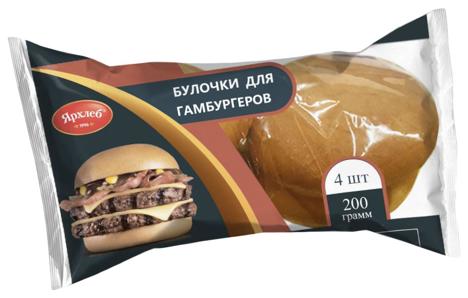 

Булочки Ярхлеб для гамбургеров 4 шт 200 г