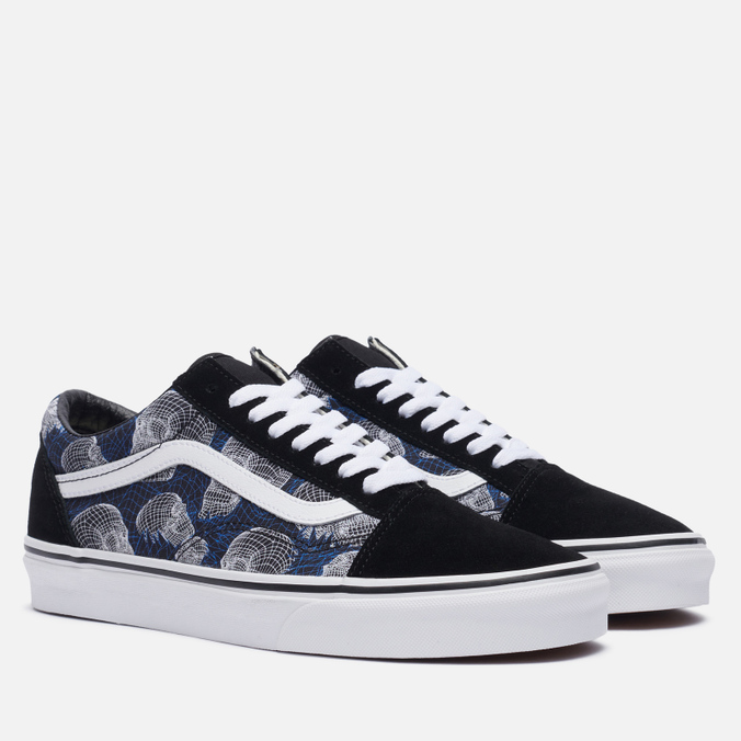 фото Кеды мужские vans old skool wireframe skulls черные 46 eu