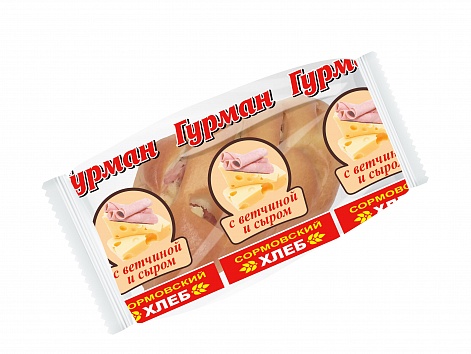 

Сдоба Сормовский хлеб Гурман с ветчиной и сыром, 100 г