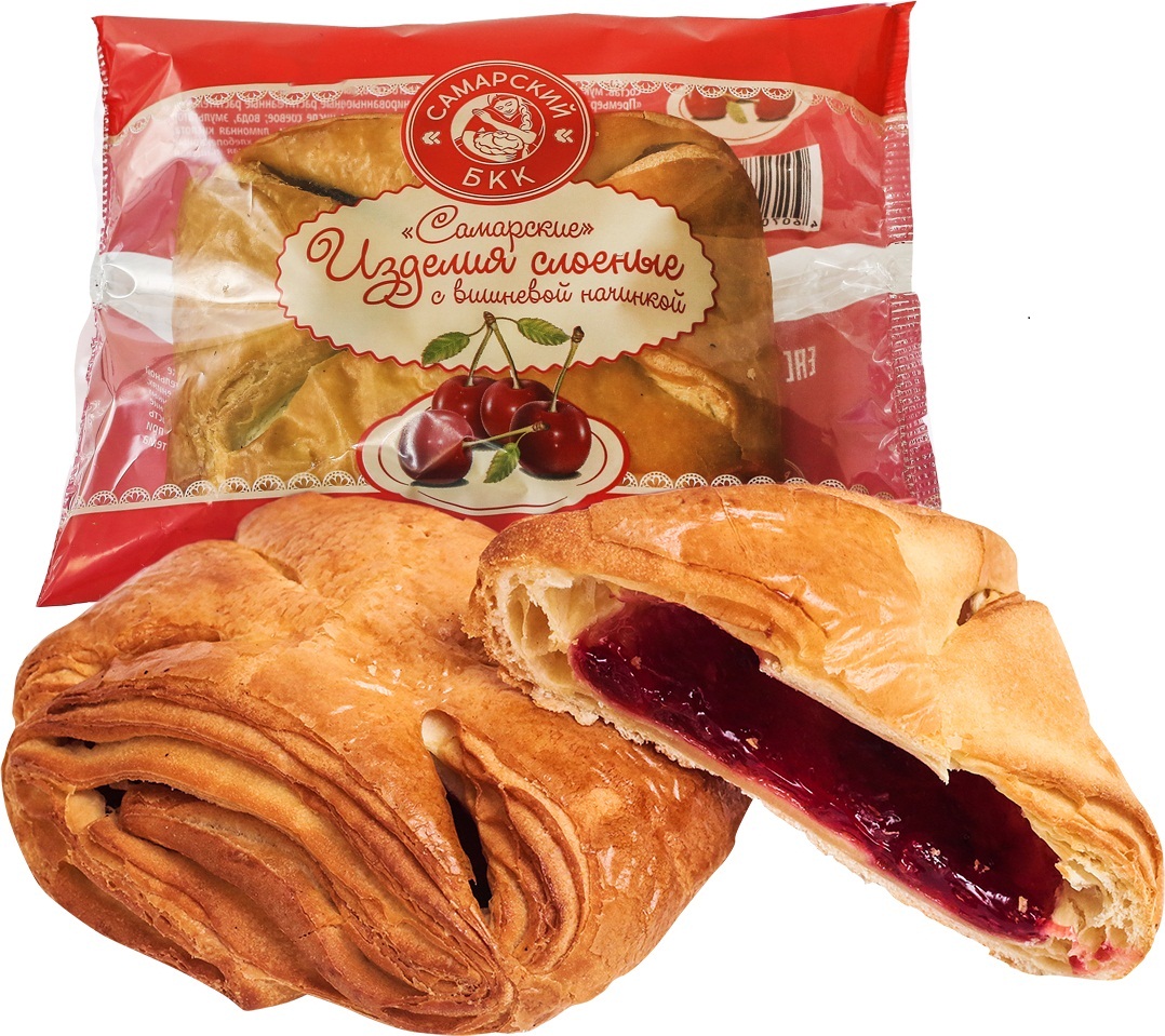 

Изделия слоеные СБКК Самарские с вишневой начинкой 100 г
