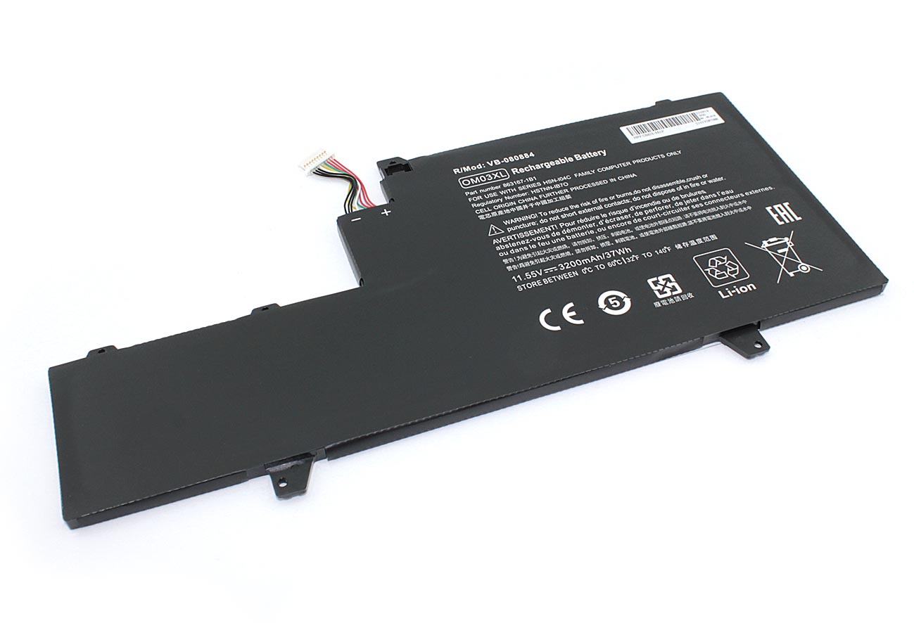 фото Аккумуляторная батарея для ноутбука hp elitebook 1030 g2 (om03xl) 11.4v 3200mah oem