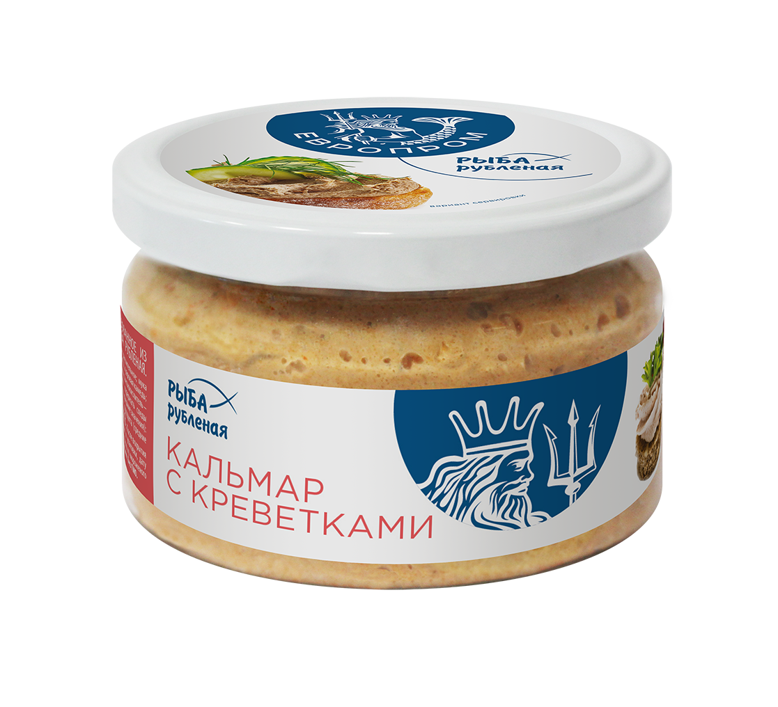 

Рыба Европром рубленая, кальмар с креветками, 180 г