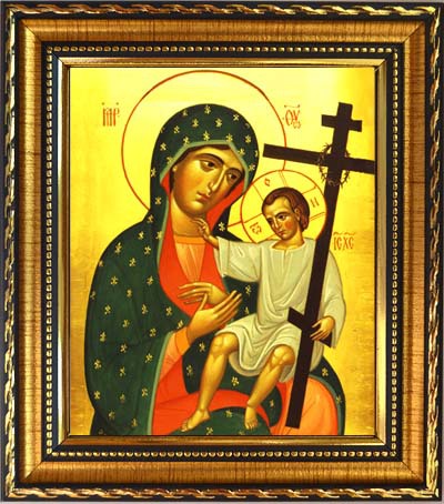 

Новоникитская икона Божьей Матери на холсте.