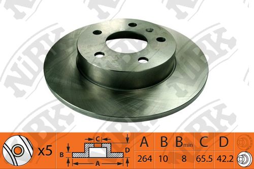 

Диск тормозной задний opel astra g/h/meriva a/ zafira b /d=264mm nibk rn1380