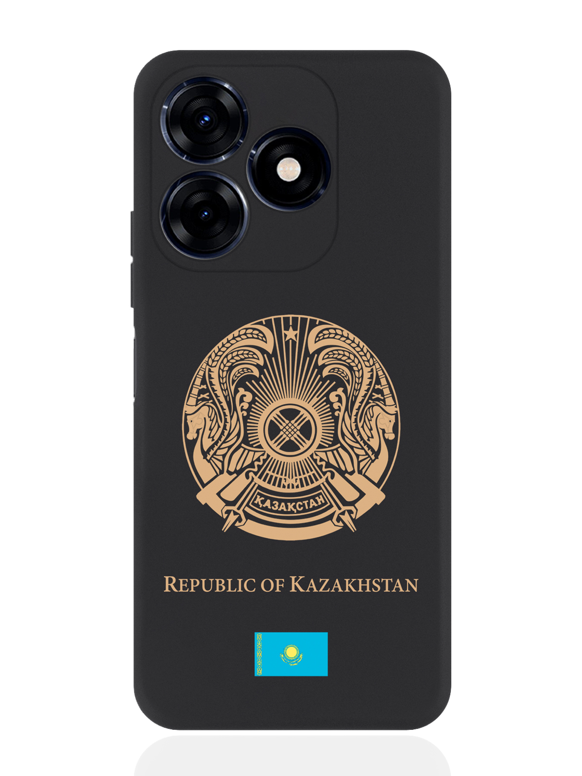 

Чехол SignumCase для Tecno Spark 20C Золотой Герб Казахстана, Золотистый;черный
