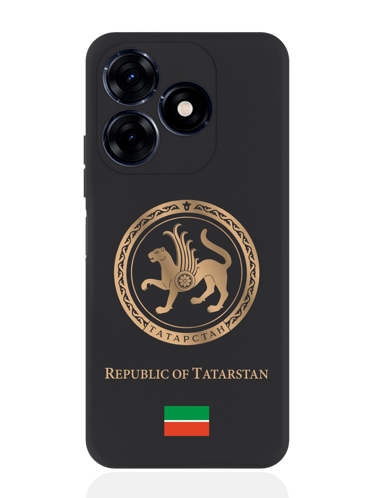 

Чехол SignumCase для Tecno Spark 20C Золотой Герб Татарстана, Золотистый;черный