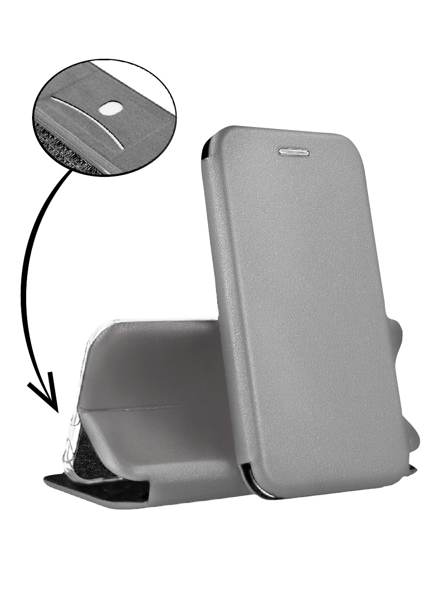 фото Чехол для samsung s22 платиново-серый, с карманом для карт mobileocean