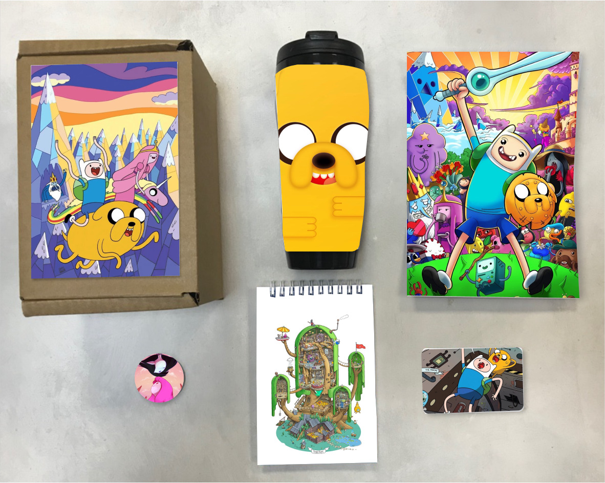 

Бокс с подарком принт Время приключений, Adventure Time АТ0003, 5 предметов