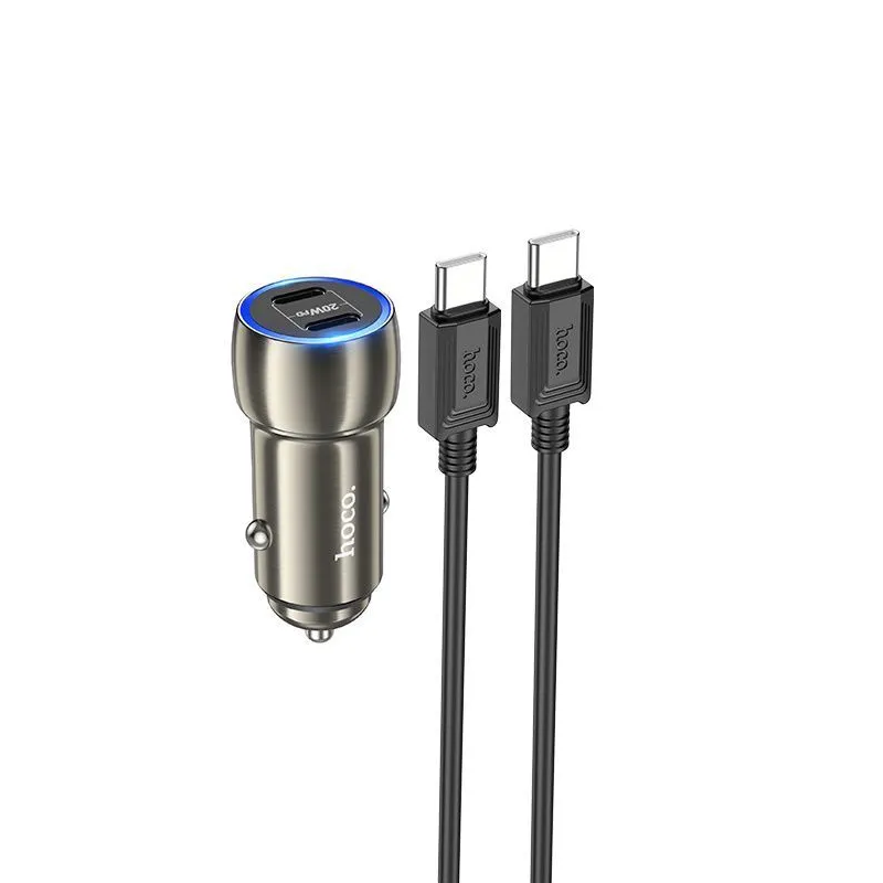 Автомобильная зарядка Hoco USB-C Z48 (40W/QC3.0/PD/2 порта/кабель USB-C-Type-C)