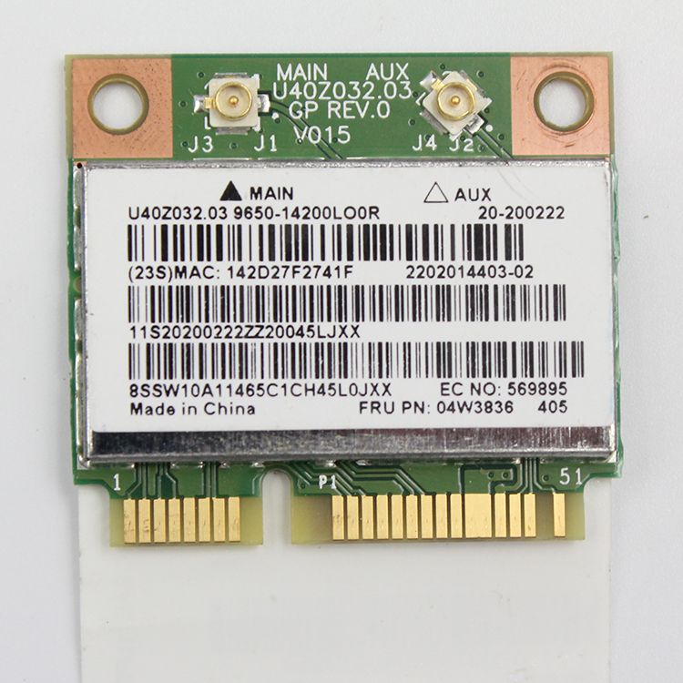 

Приемник Wi-Fi NoBrand для компьютера Mini PCI-e 802.11n, Зеленый;белый