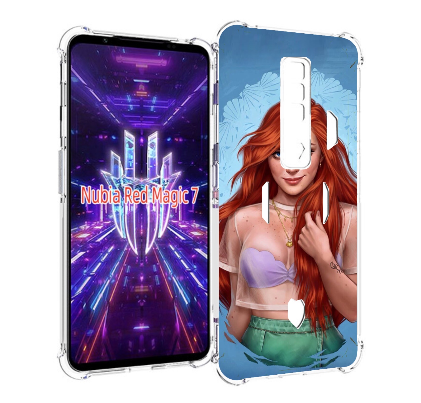 

Чехол MyPads девушка-в-голубом-фоне женский для ZTE Nubia Red Magic 7, Прозрачный, Tocco