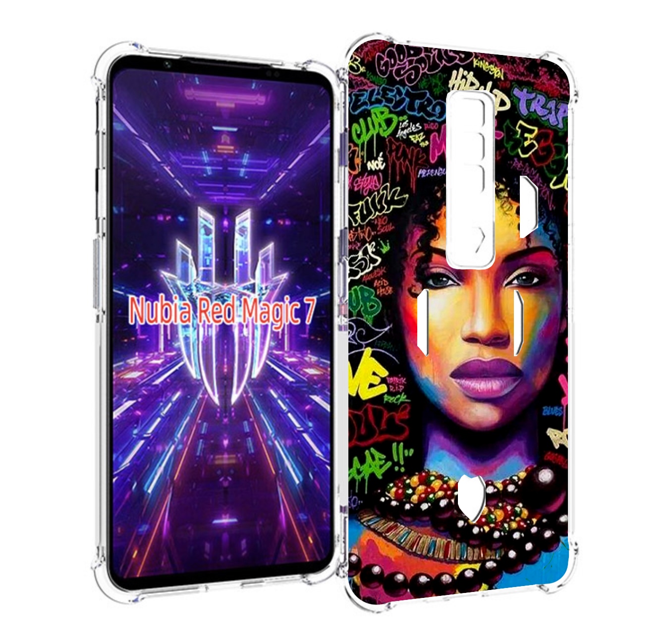 

Чехол MyPads девушка-в-граффити женский для ZTE Nubia Red Magic 7, Прозрачный, Tocco