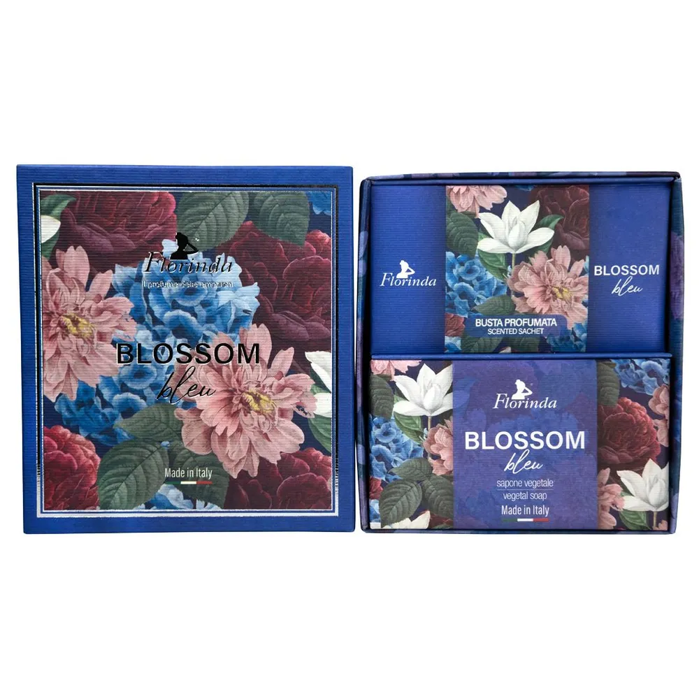 Набор Florinda Blossom blue Синие цветы мыло 200 г + саше ароматическое 3 шт