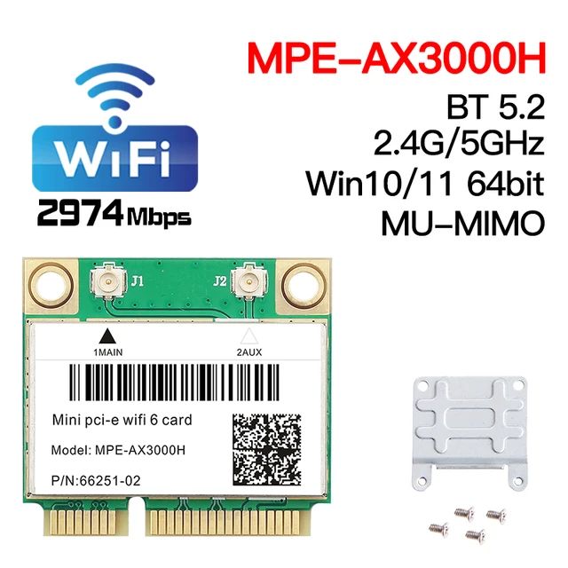

Приемник Wi-Fi NoBrand для компьютера Mini PCI-e, Зеленый;белый