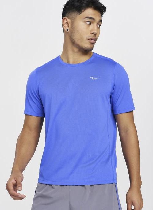 

Футболка мужская Saucony Stopwatch Short Sleeve голубая XL, Stopwatch Short Sleeve