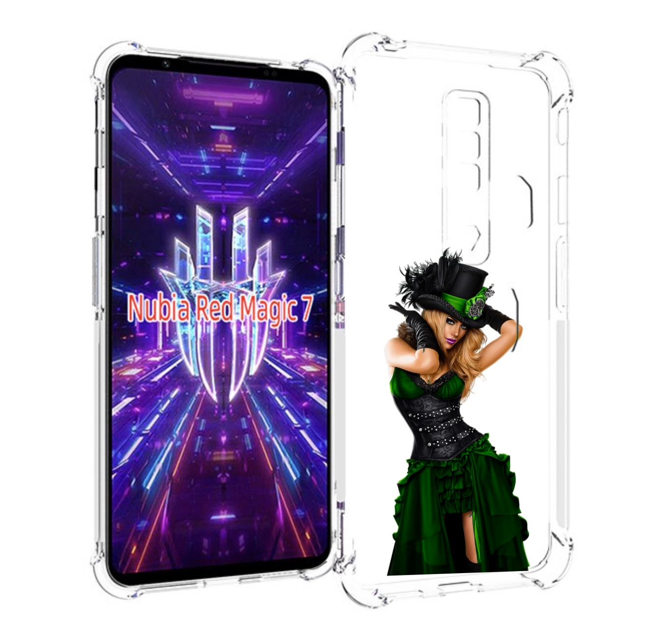 

Чехол MyPads девушка-в-модном-длинном-платье женский для ZTE Nubia Red Magic 7, Прозрачный, Tocco