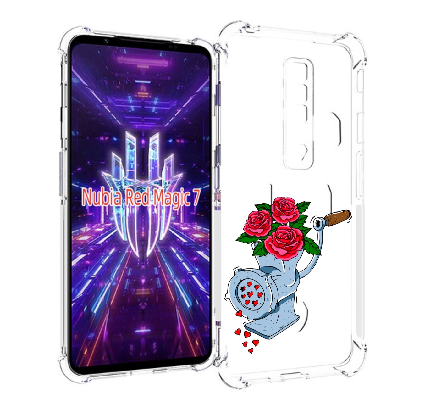 

Чехол MyPads Цветочные сердца для ZTE Nubia Red Magic 7, Прозрачный, Tocco
