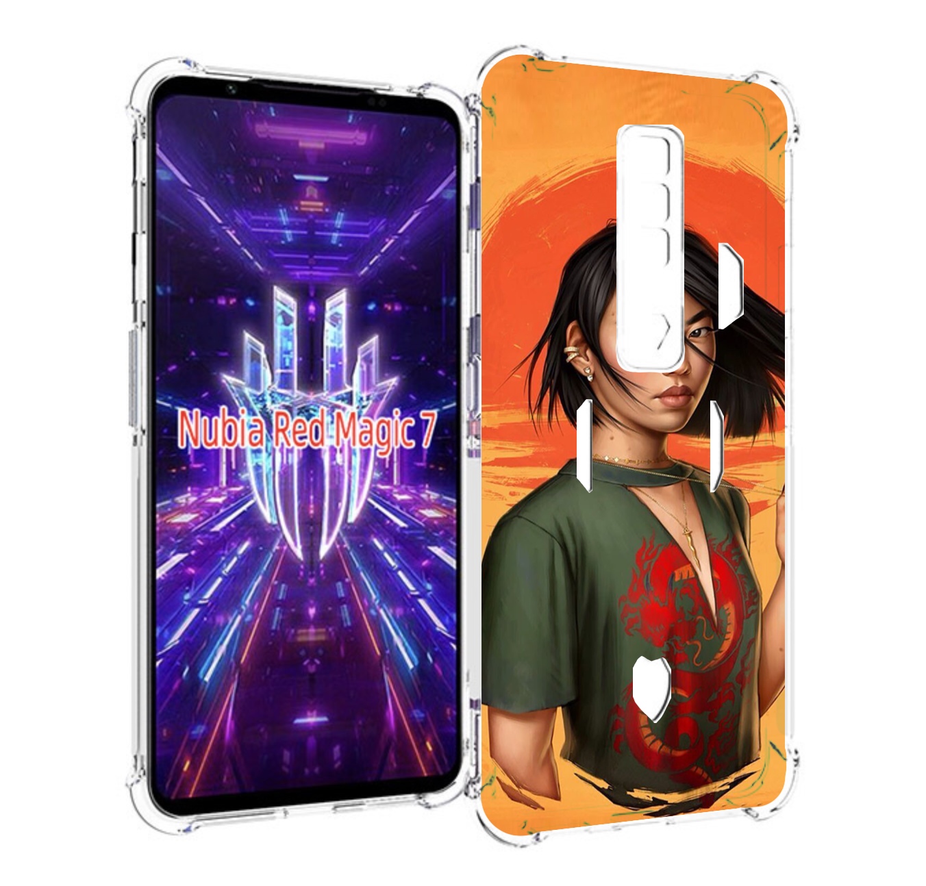 

Чехол MyPads девушка-в-оранжевом-фоне женский для ZTE Nubia Red Magic 7, Прозрачный, Tocco