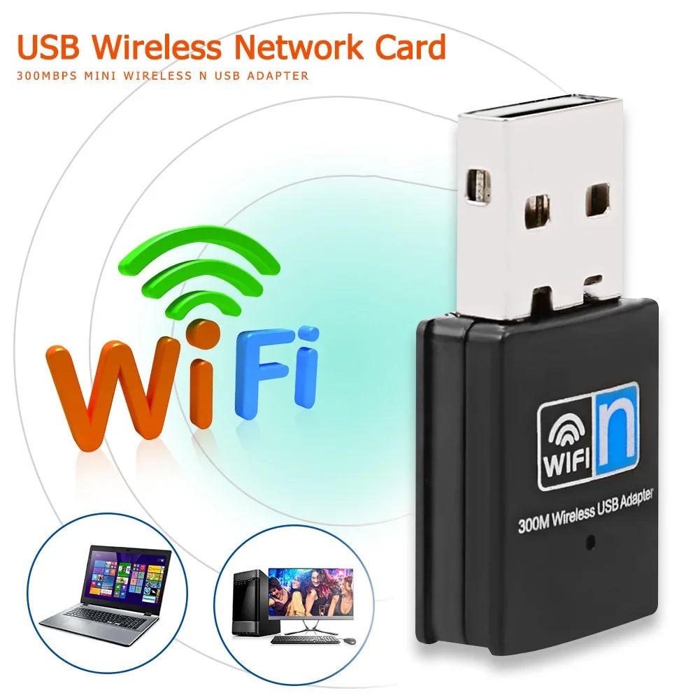 

Приемник Wi-Fi NoBrand для ноутбука USB 802.11n; 802.11g; 802.11b, Черный