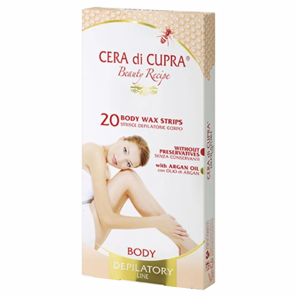 Восковые полоски для депиляции тела Cera di Cupra Body wax strips 20 шт