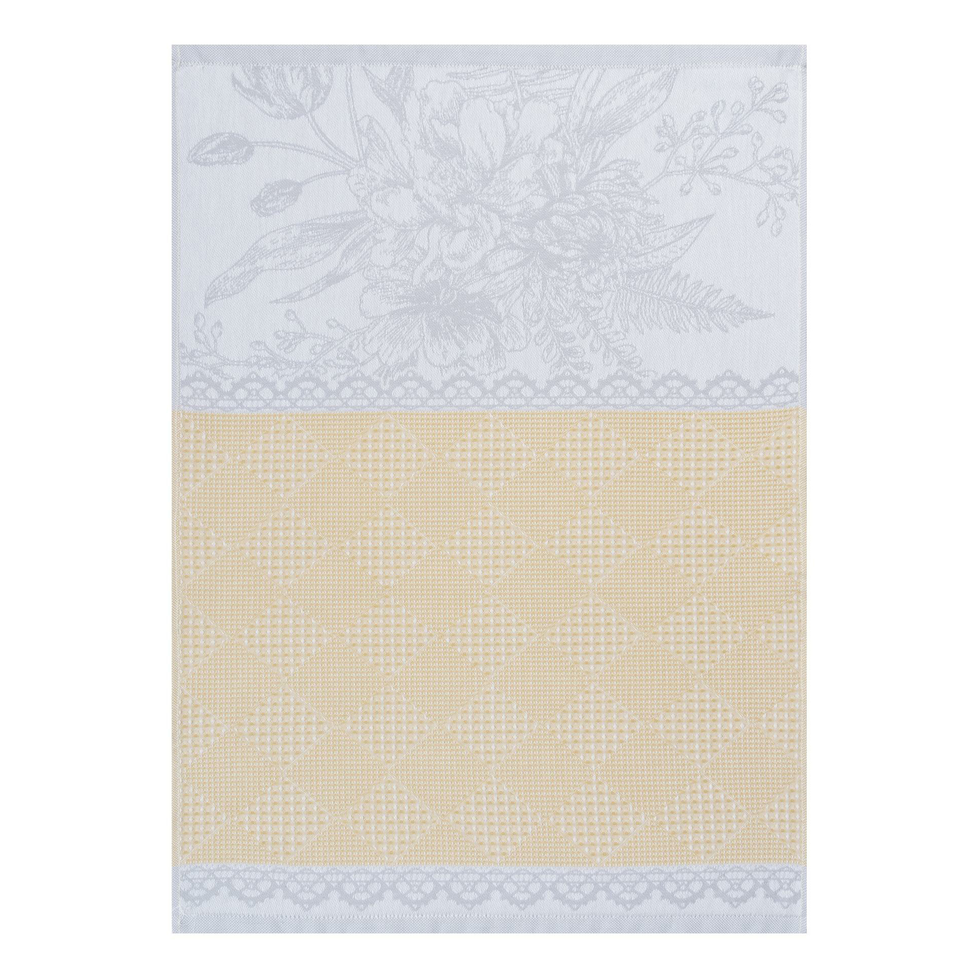 

Полотенце Cleanelly Bouquet 50x70 см хлопок белое с желтым