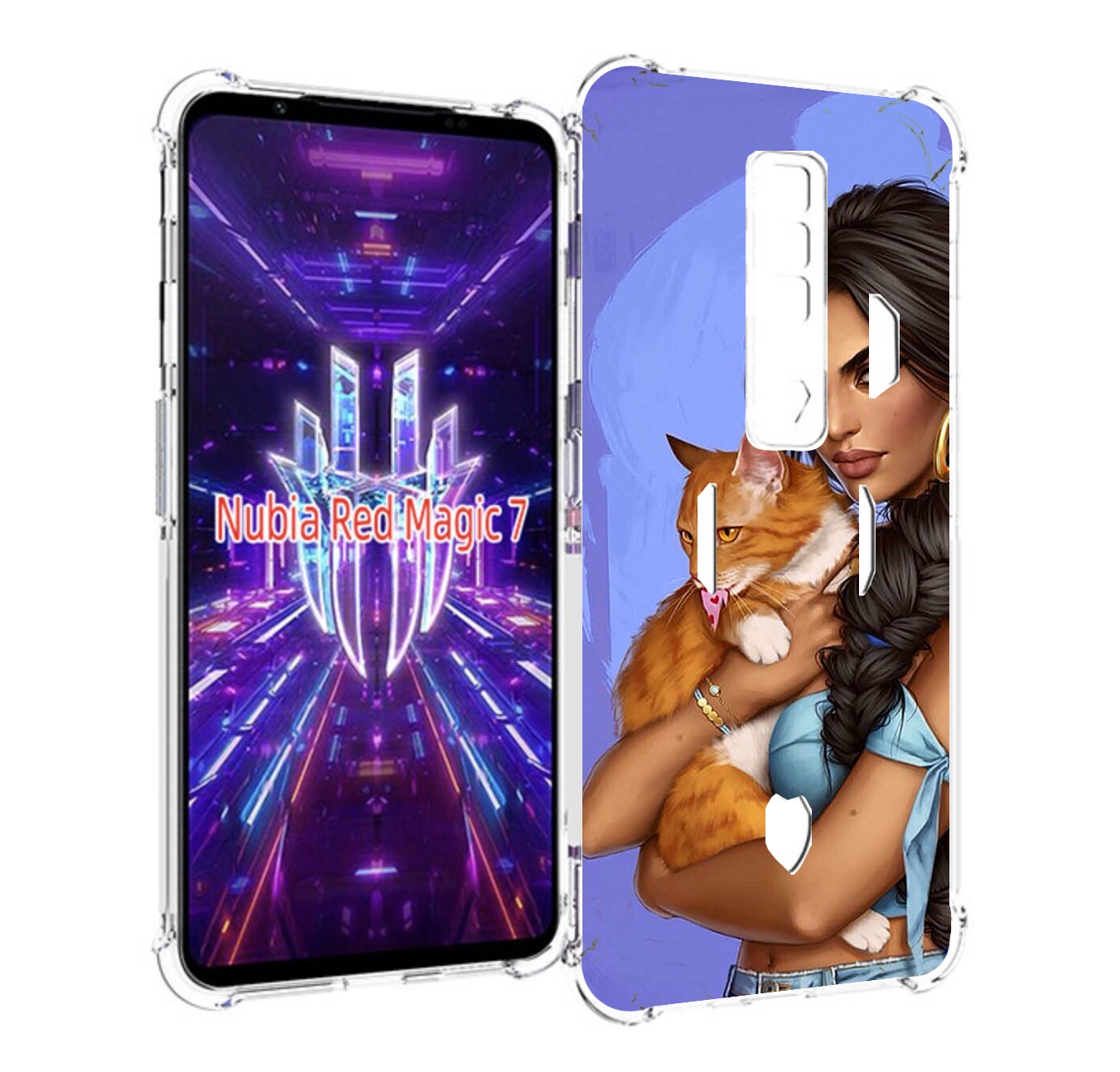 

Чехол MyPads девушка-красивая-с-синим-фоном женский для ZTE Nubia Red Magic 7, Прозрачный, Tocco