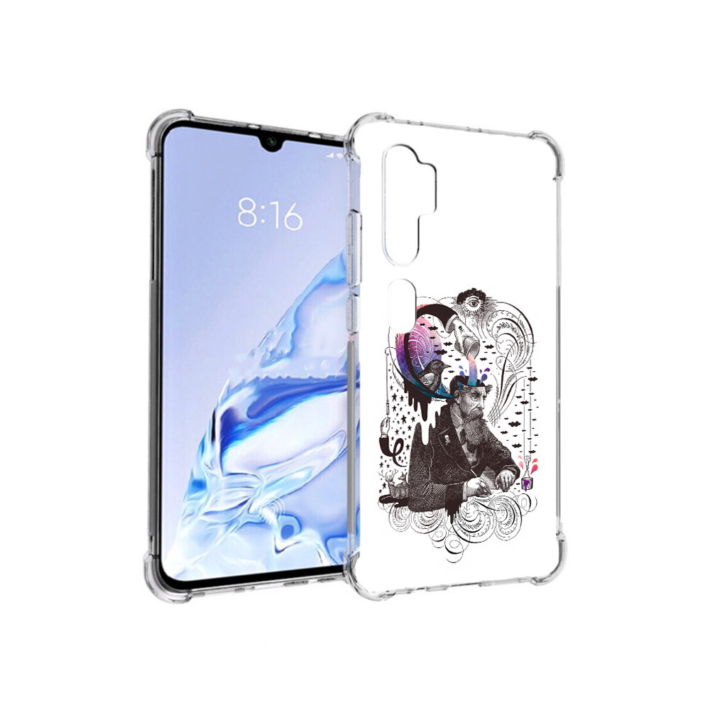 

Чехол MyPads Tocco для Xiaomi Mi Note 10 Pro абстракция думающий мужчина, Прозрачный, Tocco
