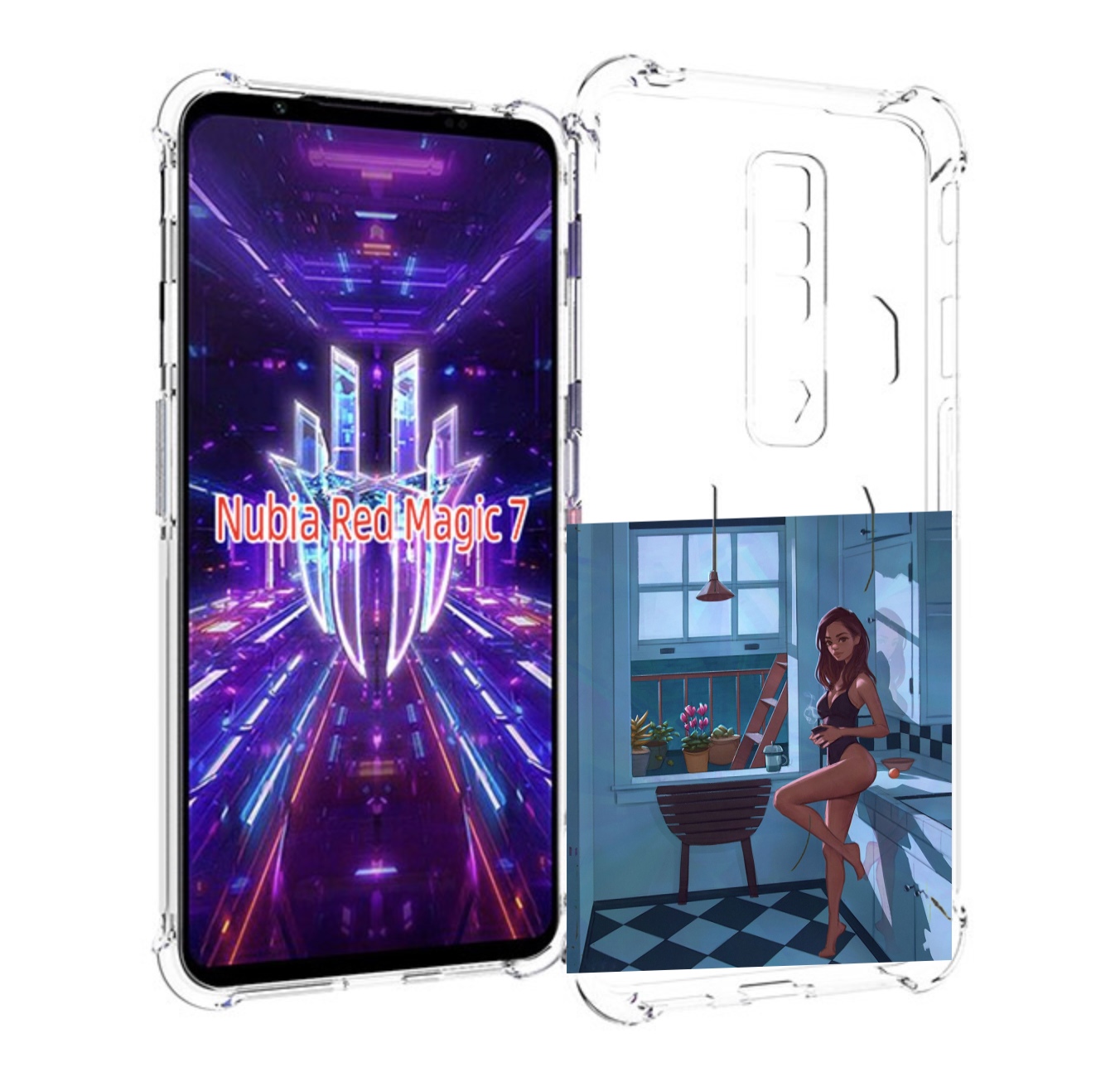 

Чехол MyPads девушка-на-кухне для ZTE Nubia Red Magic 7, Прозрачный, Tocco