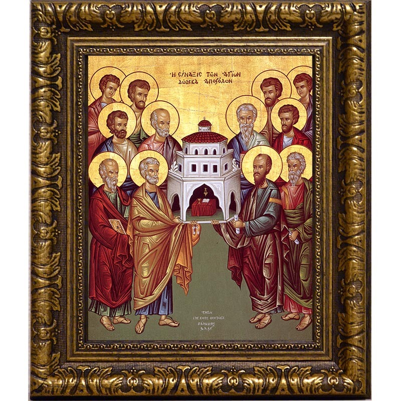 

Собор двенадцати апостолов. Икона на холсте.