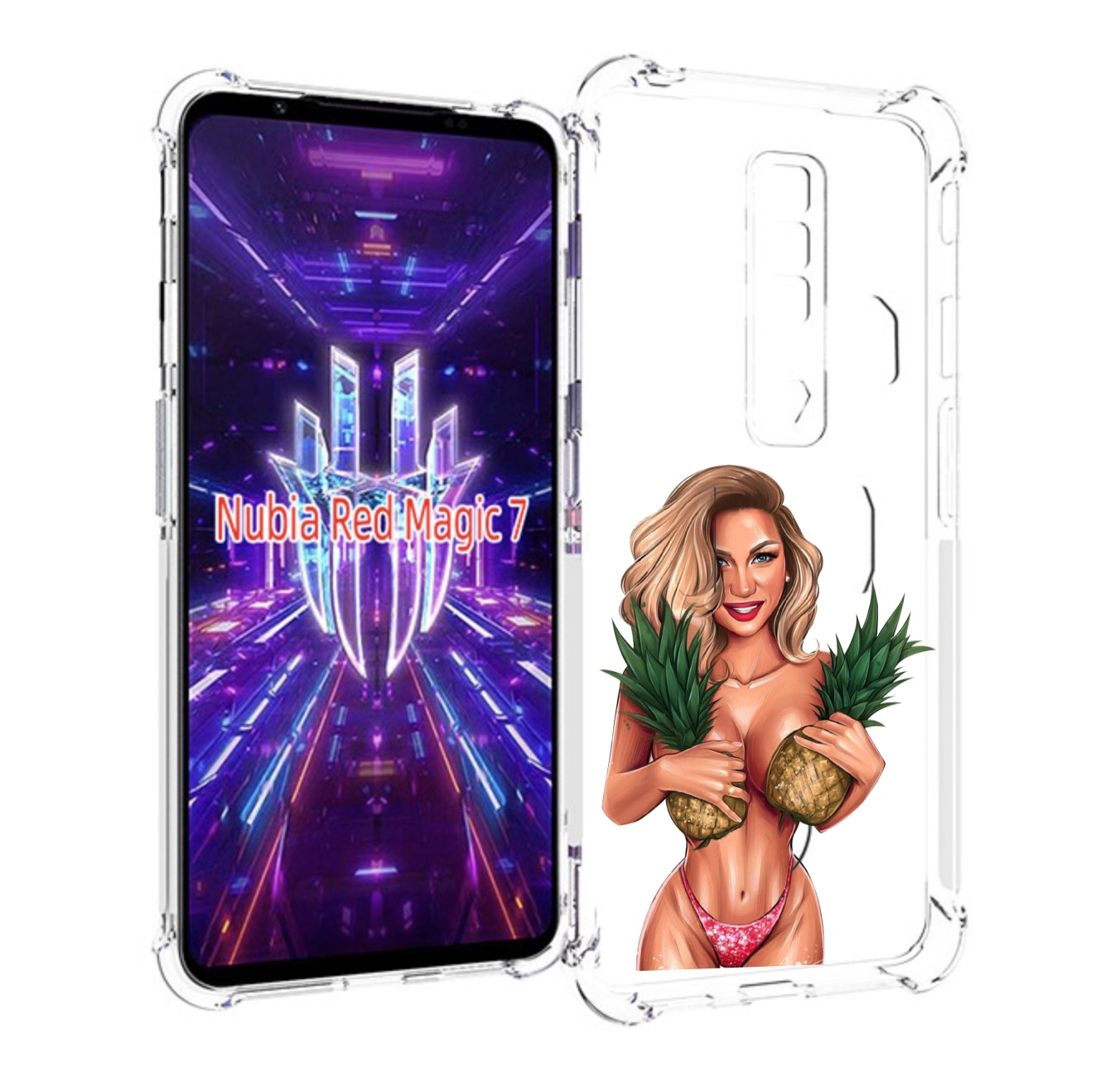

Чехол MyPads девушка-с-ананасами женский для ZTE Nubia Red Magic 7, Прозрачный, Tocco
