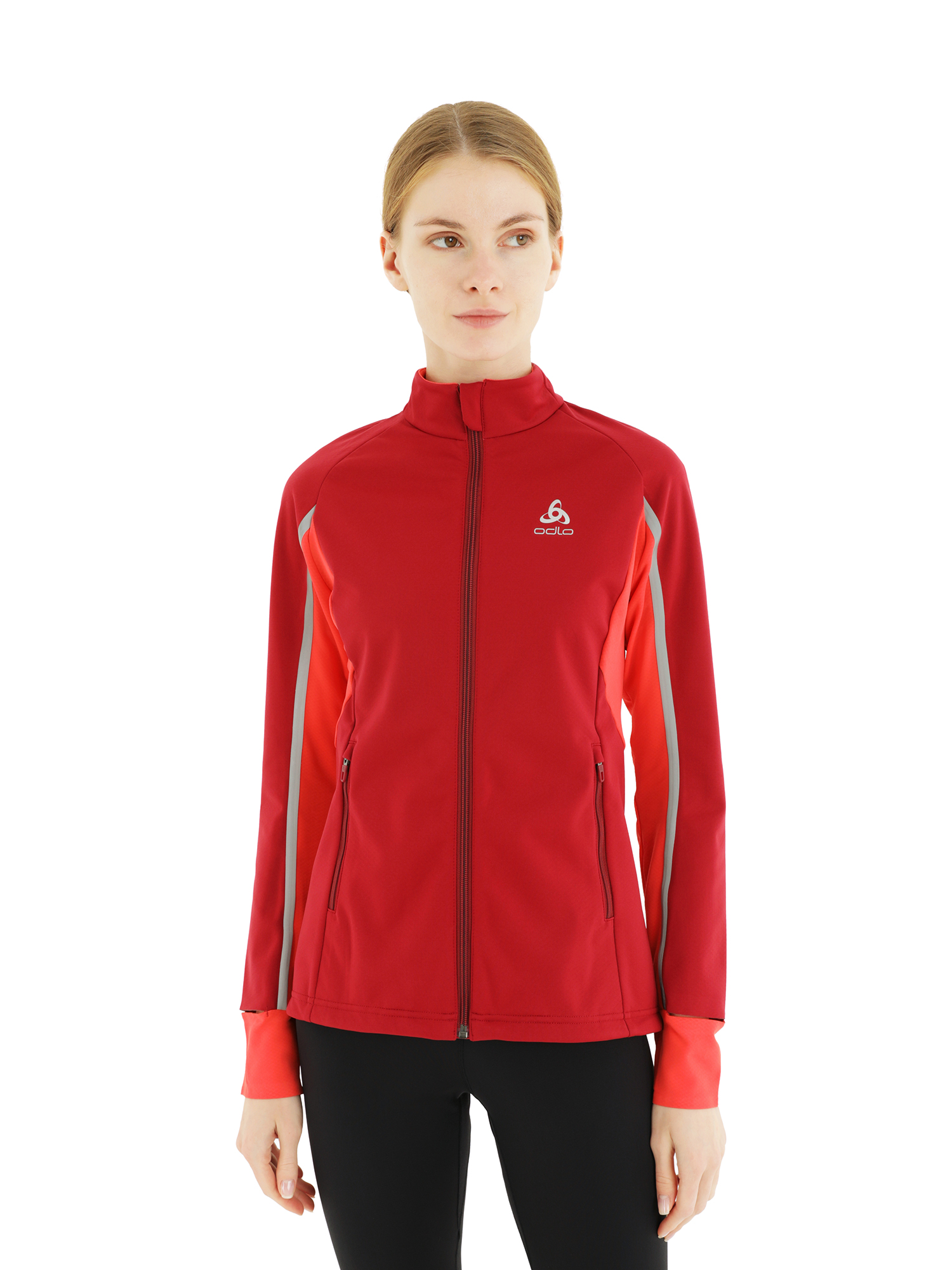 фото Спортивная ветровка женская odlo jacket pro warm aeolus w's красная xs