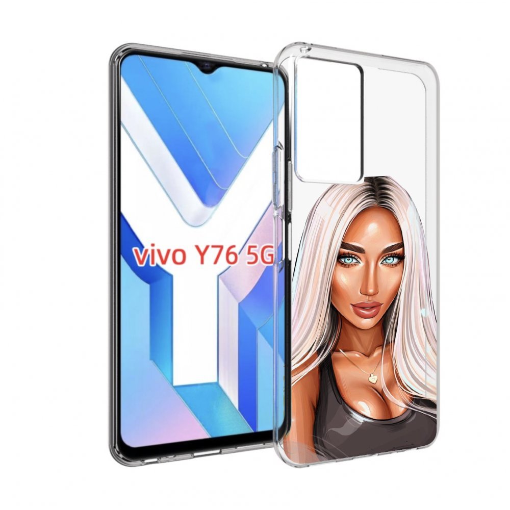 

Чехол MyPads Блондинка женский для Vivo Y76 5G, Прозрачный, Tocco