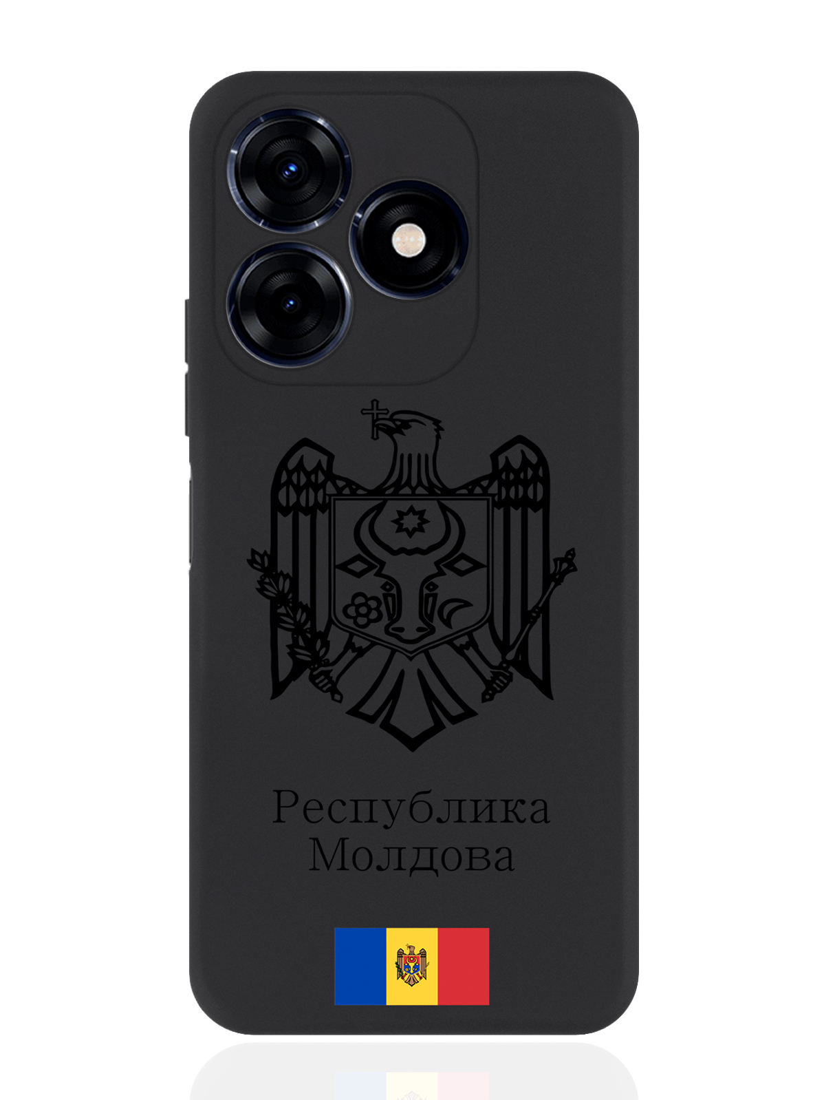 

Чехол SignumCase для Tecno Spark 20C Черный лаковый Герб Республики Молдова