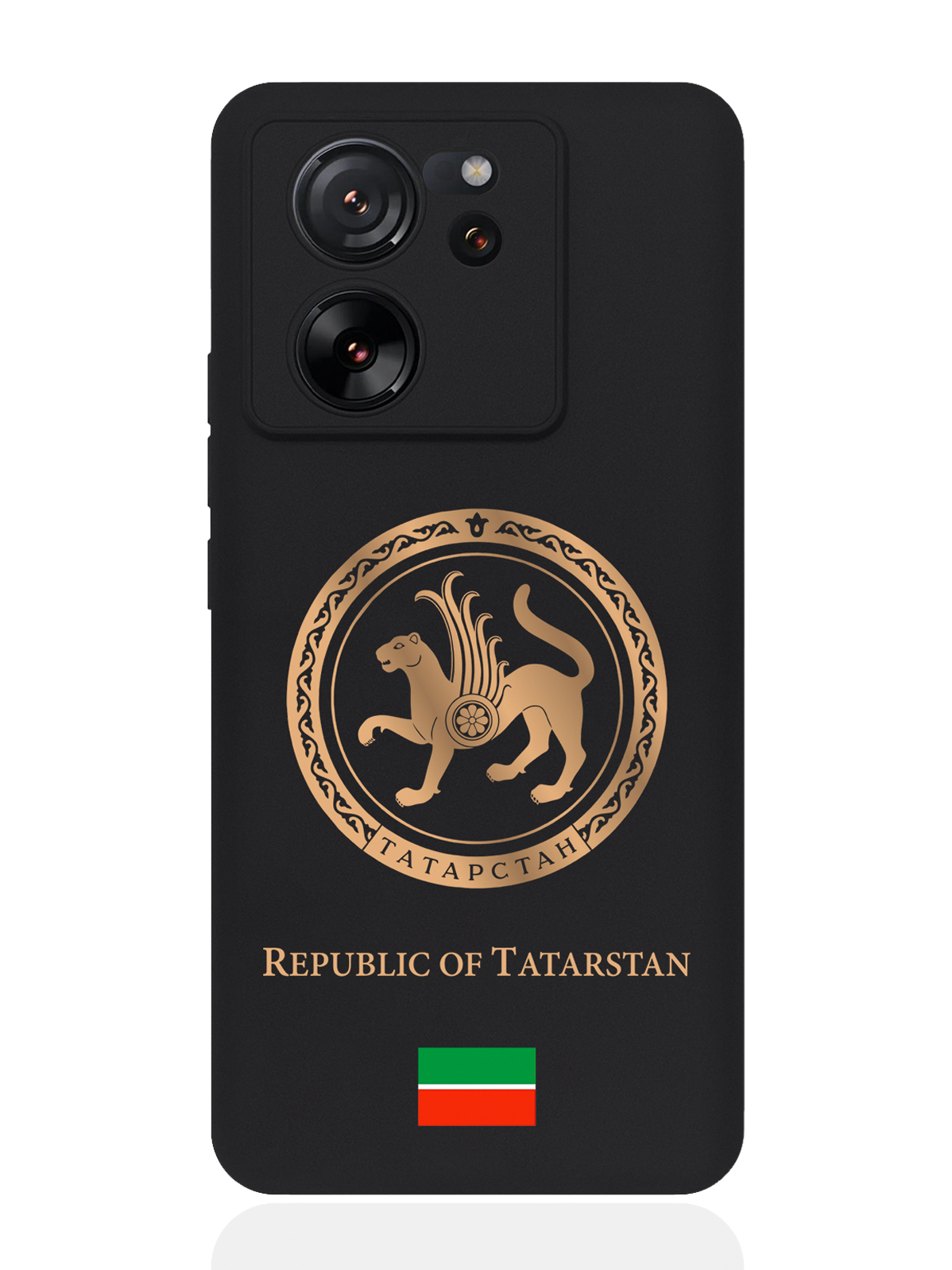 

Чехол SignumCase для Xiaomi 13T Золотой Герб Татарстана, Золотистый;черный