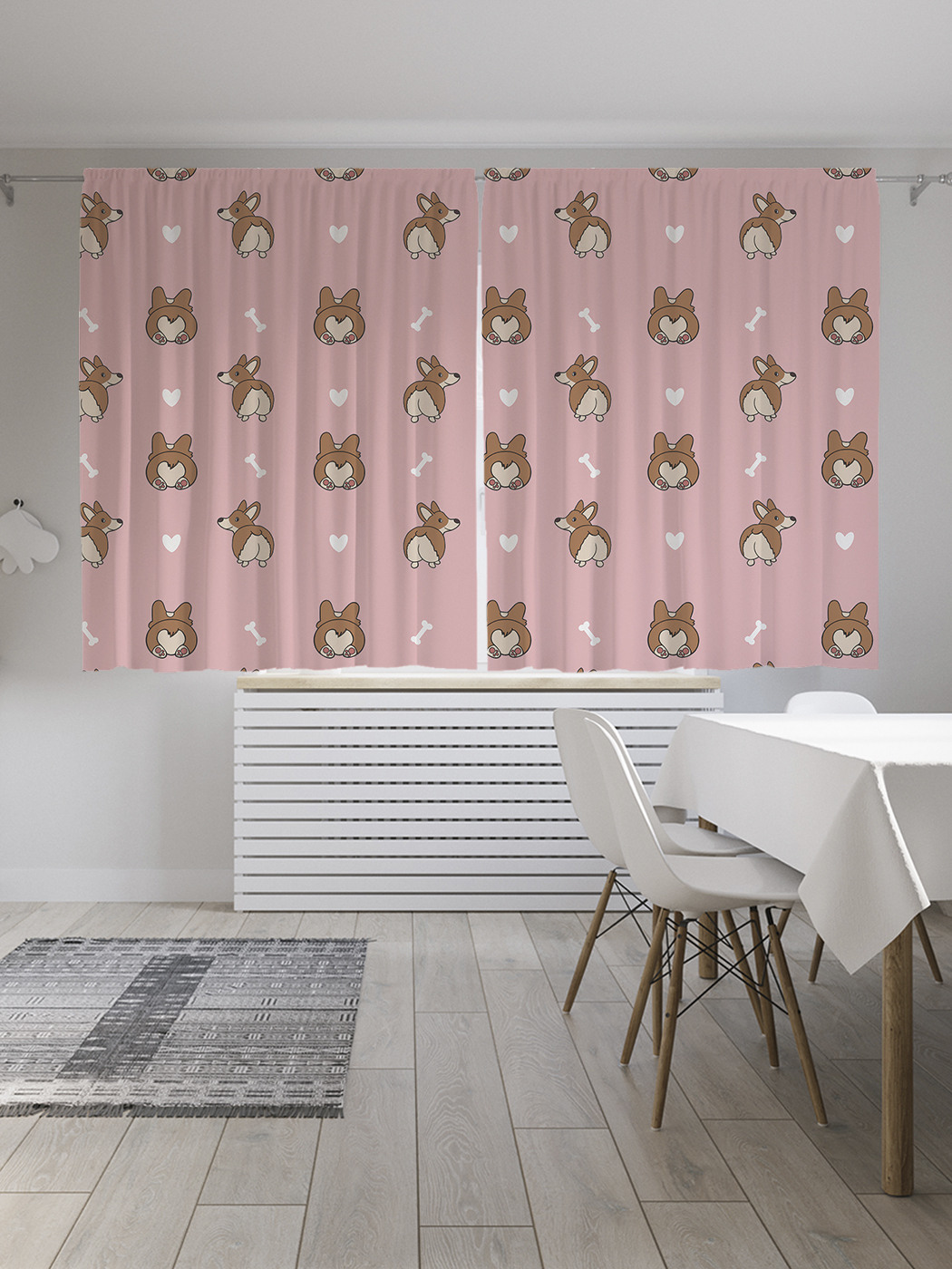 

Шторы JoyArty с фотопечатью "Смешные корги" из сатена, 290х180 см, Смешные корги