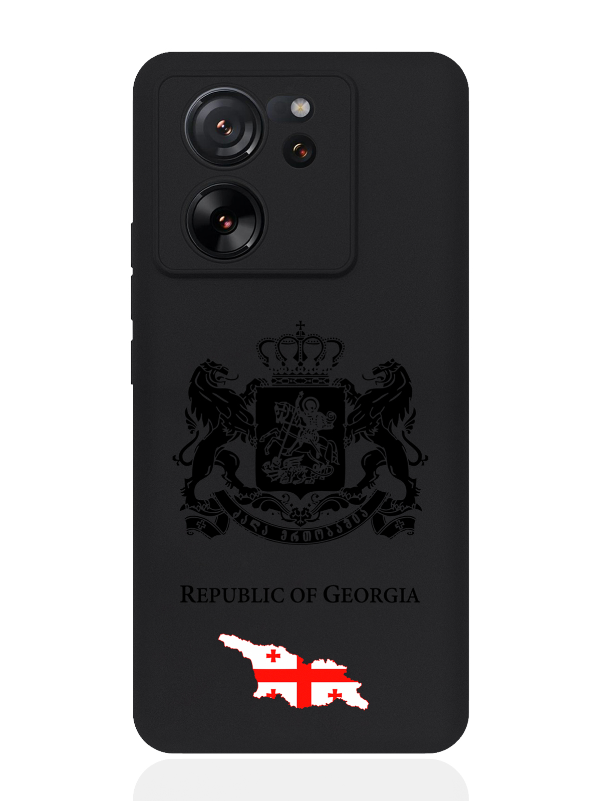 

Чехол SignumCase для Xiaomi 13T Черный лаковый Герб Грузии, Xiaomi