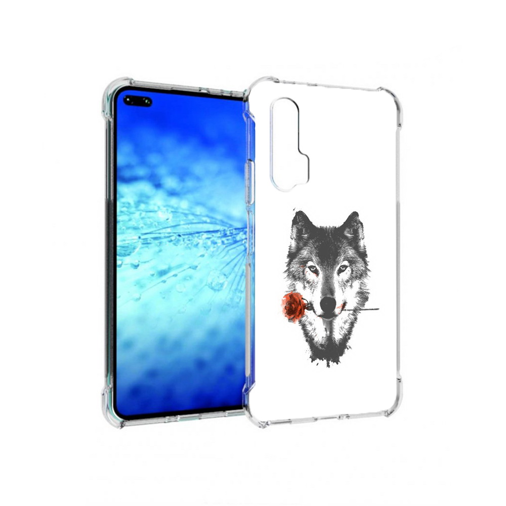 

Чехол MyPads Tocco для Huawei View 30 Pro волк с розой (PT145237.17.270), Прозрачный, Tocco