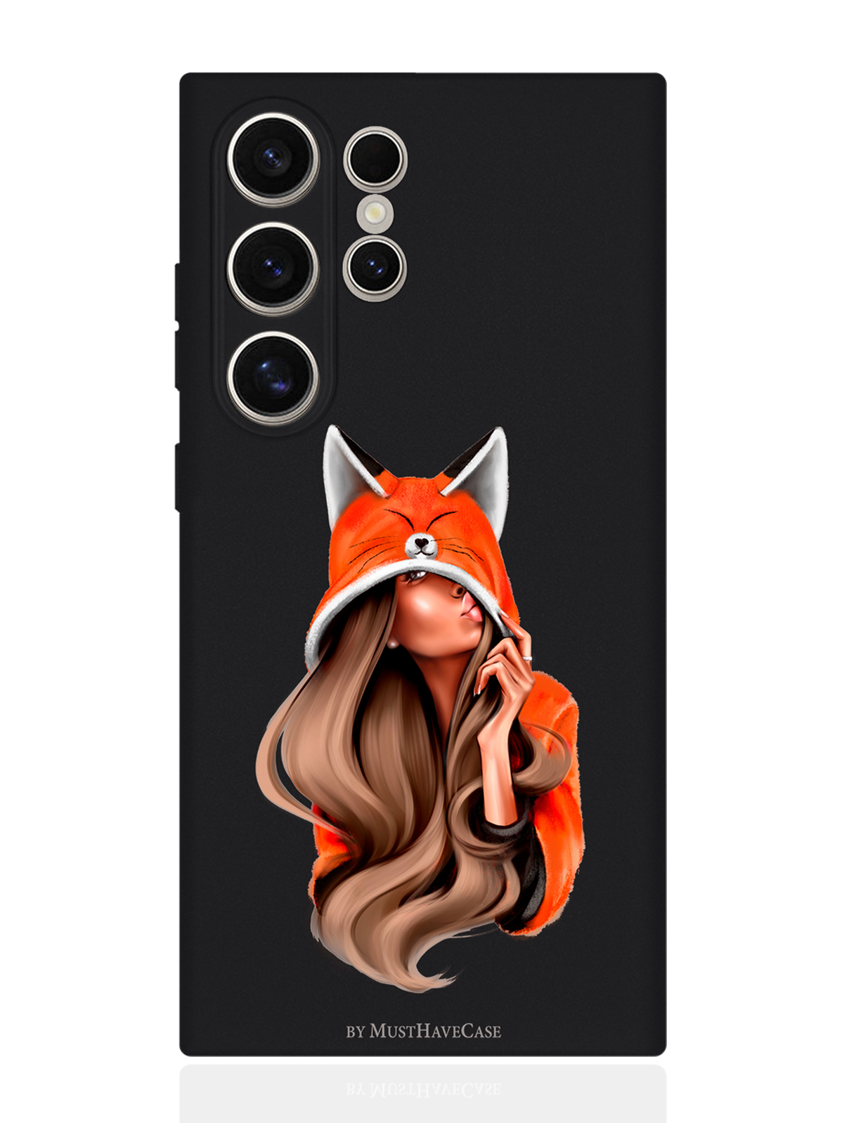 

Чехол для смартфона Samsung S24 Ultra черный силиконовый Foxy Girl, Оранжевый;черный, Samsung
