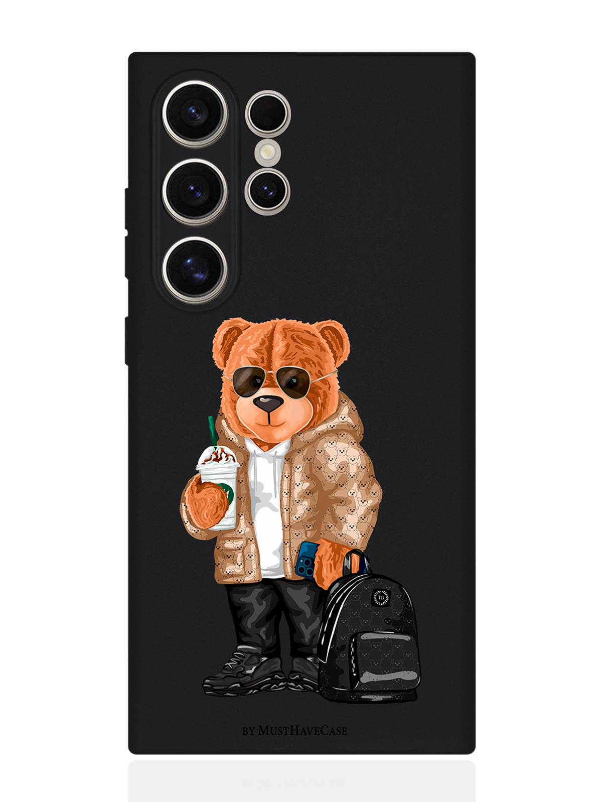 

Чехол для смартфона Samsung S24 Ultra черный силиконовый Tony Style в очках, Коричневый;черный;белый, Samsung