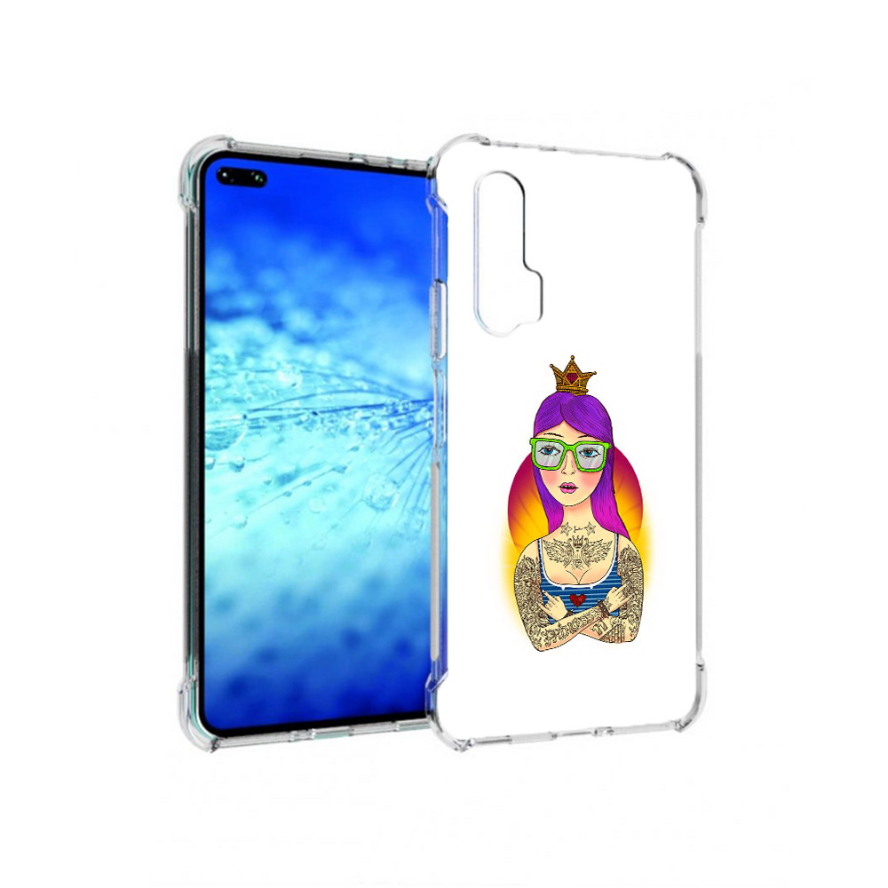 

Чехол MyPads Tocco для Huawei View 30 Pro девушка в татуировках с короной, Прозрачный, Tocco