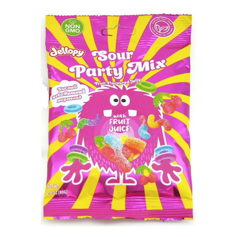 Мармелад Jellopy Sour Party Mix жевательный 80 г