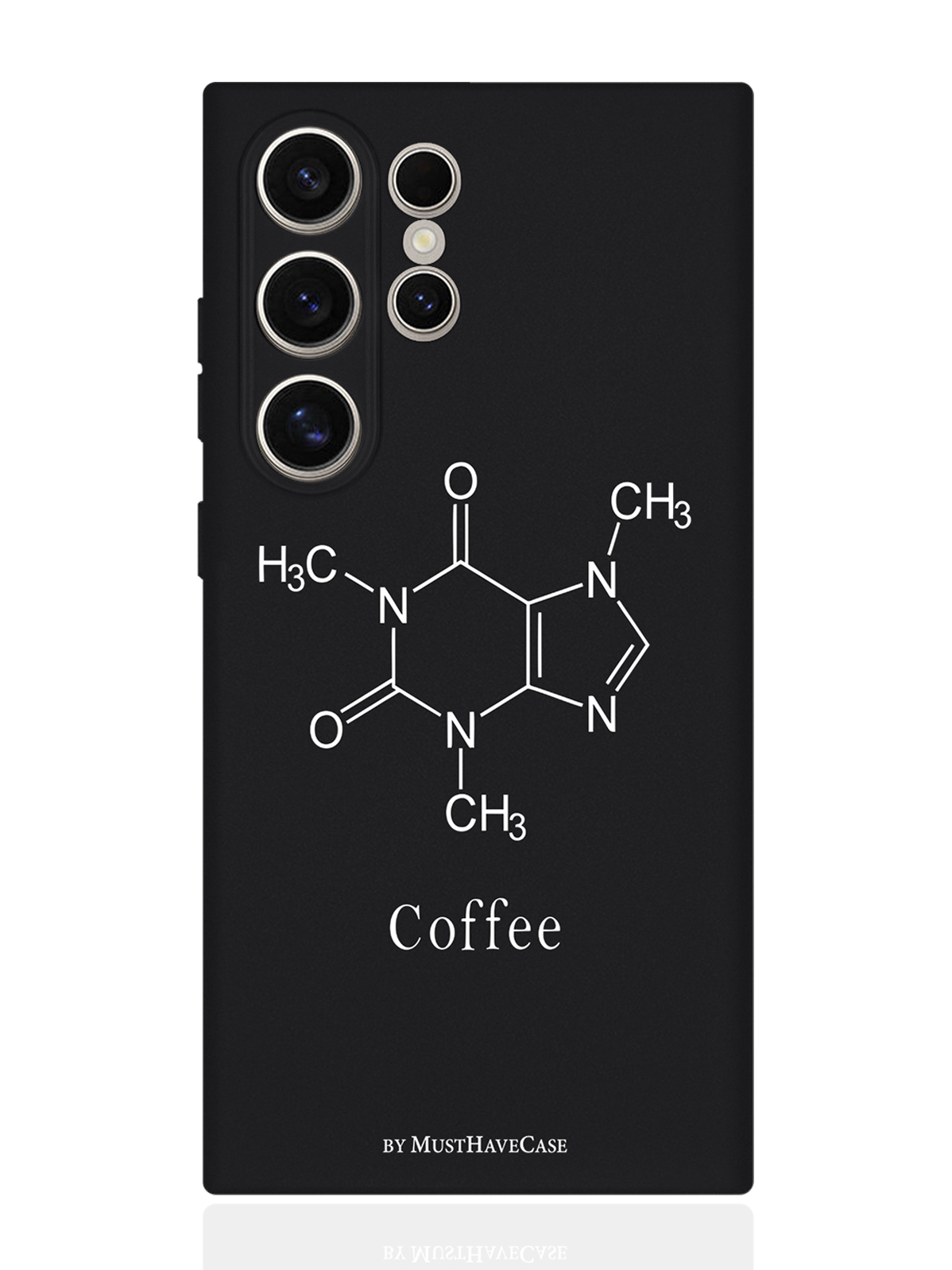 

Чехол для смартфона Samsung S24 Ultra черный силиконовый Молекула кофе, Черный;белый, Samsung